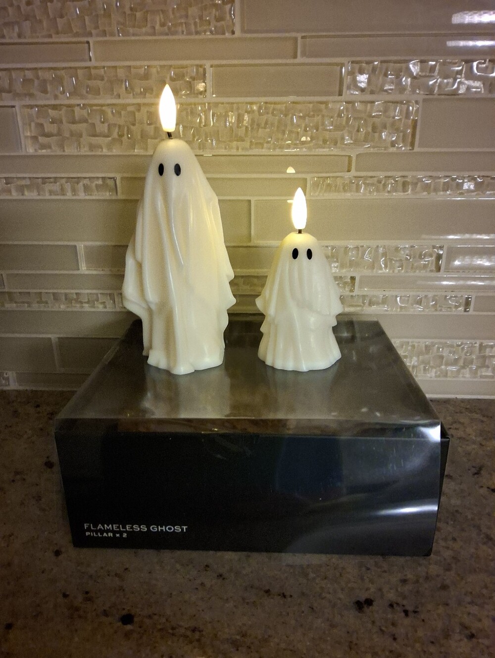 Pottery Barn Flameless Ghost Pillar Candles
